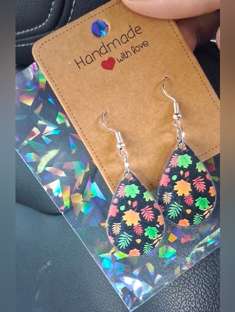 $8 Each Or Bundle 5/$20 Handmade Autumn Leaf Teardrop Earrings